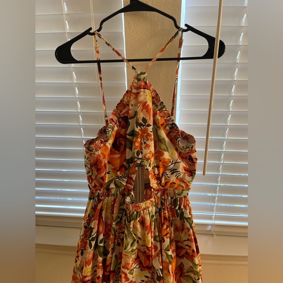 Petal + Pup Seven Wonders Madeira Dress- Orange Floral - Picture 4 of 7